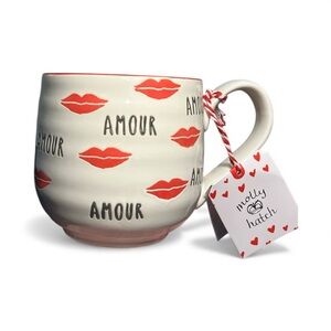 NEW Molly Hatch Amour Mug Red Lips Valentine's Day Love Whimsical Traditional